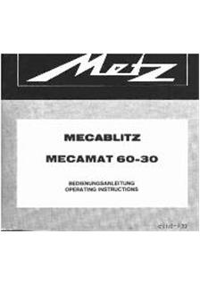 Metz Mecamat manual. Camera Instructions.